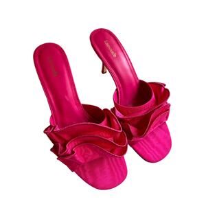 Larroudé Colette Ruffle Slide Sandal Magenta Pink Women’s Size 11
